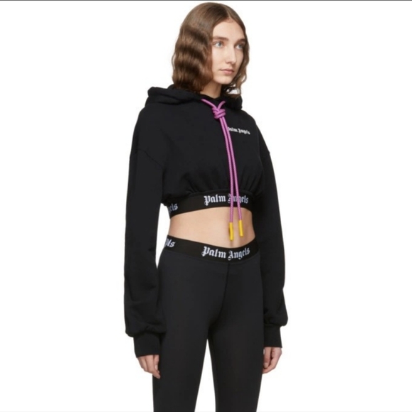 BB2. PALM ANGELS CROPPED NEW BASIC HOODIE - Picture 4 of 15